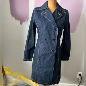 Vintage Rubbish Dark Denim Trench Coat